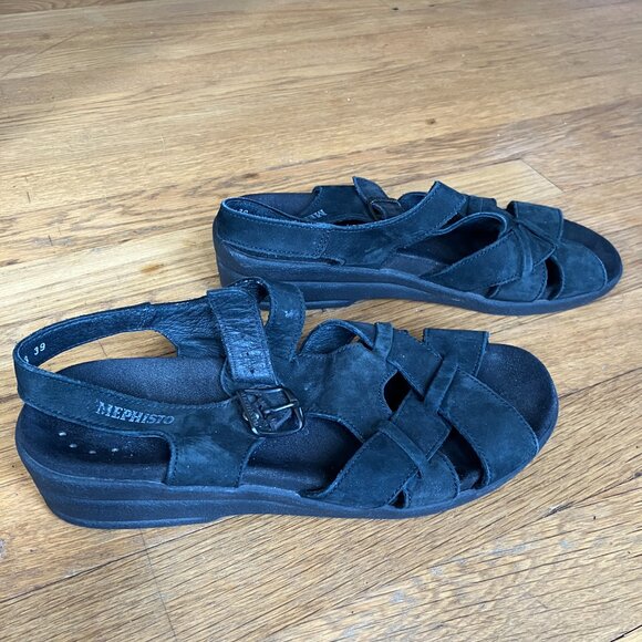 Mephisto Black Sandals Size 8 - Picture 3 of 4